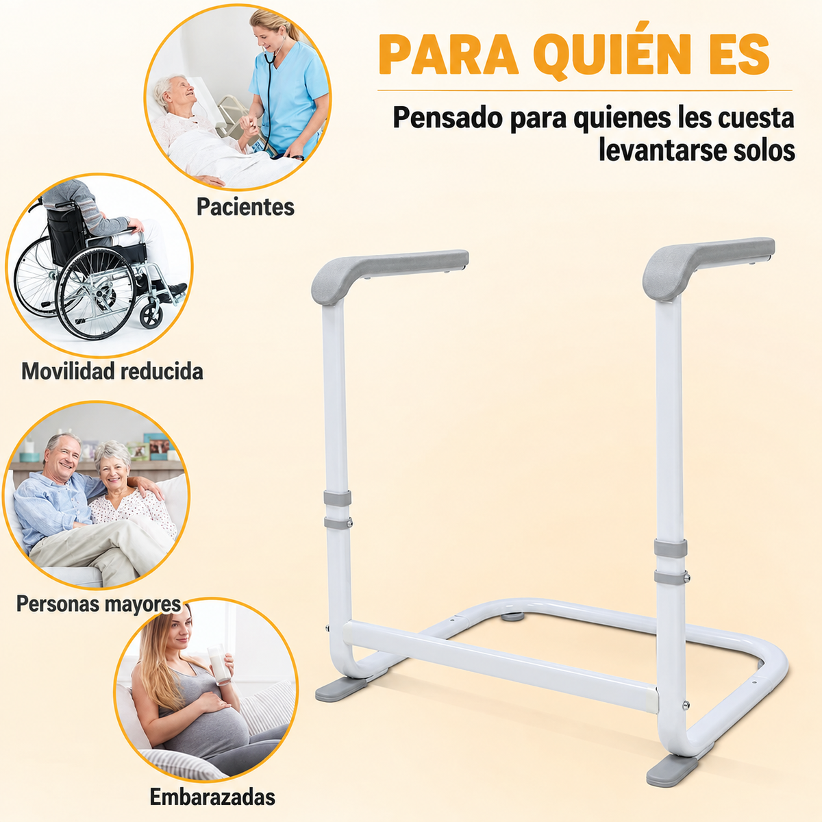 Mano Amiga – Asa de apoyo para sofá, ajustable a 6 alturas